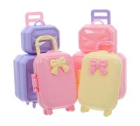 Gogogmee 4 Miniature Vintage Toy Suitcases For Dolls Realistic Luggage Cases For Dollhouse Decor And Creative Play