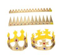 Gogogmee 4 per trucco a corone d'oro per cerchietti bambina figli della oggetti costume puntello della del re Stoffa