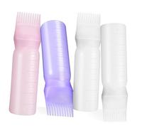 Gogogmee 4 pezzi Bottiglie Applicatore con Pettine per Colore e Bottiglie per Shampoo e con Scala Graduata per Dosaggio Riutilizzabili e Facili