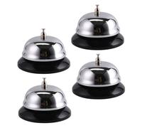 Gogogmee 4 pezzi Campanelli da Tavolo in Acciaio Inossidabile Campanello da Servizio Piccolo per Reception Ristorante e Cucina con Base Antiscivolo e Suono Chiaro e Forte