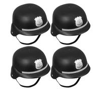 Gogogmee 4 Pezzi Caschi Polizia Inglese per Copricapo Cosplay in Plastica Leggera Cappelli Poliziotto per Feste Halloween e Giochi di Ruolo Accessori Costume per Spettacoli e Party