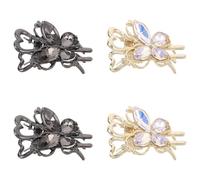 Gogogmee 4 Pezzi Fermagli per Capelli Farfalla con Strass Clip Metalliche Piccole Antiscivolo per Donne e Ragazze Accessori Moda Decorativi con Meccanismo Morsetto Robusto