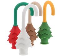 Gogogmee 4 Pezzi Fermaporta in Silicone Anticollisione Forma di Albero di Natale Protezione Anti-pizzicamento Dita Blocca Porta Decorativi per Interni Facile Installazione Senza Attrezzi