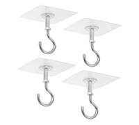 Gogogmee 4 Pezzi Ganci Adesivi Soffitto per Piante Sospese e Asciugamani da Cucina Ganci Autoadesivi Resistenti per Superfici Lisce come Ceramica e Vetro Installazione Rapida Trapano