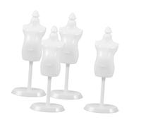Gogogmee 4 pezzi Mini Manichini per Bambole in Plastica Resistente Supporto per Vestiti Giocattolo Portatile e Leggero Espositore Abiti per Negozi Forma Corpo per Sartoria e Cucito