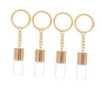 Gogogmee 4 Pezzi Mini Profumo in Vetro Trasparente con Vite Ricaricabile Antisgocciolamento Portachiavi per Borsa e