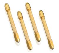 Gogogmee 4 Pezzi Mini Trapano Manuale Doppia in Rame Dorato per Orologi Utensile da Intaglio Professionale per Forare Plastica e Materiali