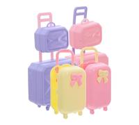 Gogogmee 4 Pezzi Mini Valigie Giocattolo per Bambole Custodie Rigide Resistenti Organizer Portatile per Accessori Bambole e Decorazioni Case da Viaggio