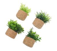 Gogogmee 4 Pezzi Modelli Bonsai Artificiali in Ceramica per Decorazioni Miniature da Casa e Ufficio Ornamenti Verde Miniatura per Dollhouse e Collezionisti