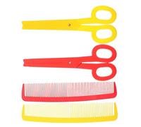 Gogogmee 4 Pezzi Pettine Gigante Rosso e Giallo Forbici Oversized per Cosplay Halloween Decorazioni Carnevale e Scena Clown Scherzo