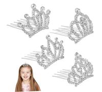 Gogogmee 4 Pezzi Pettine Per Chioma a Tiara Coronetta Mini Corona Da Principessa in Lega Leggera Per Bambine Accessori Per Feste Compleanno e Foto