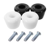 Gogogmee 4 Pezzi Set 4 Pezzi Freni per Pattini a Rotelle Neri e Bianchi, Tappi Fermapiedi Rotondi in Gomma Resistente Bulloni, Blocchi di Arresto Ammortizzati per Pattinaggio Indoor e