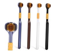 Gogogmee 4 Pezzi Spazzolino Lati con Setole Morbide per Adulti Spazzolino Manuale Multi Facciale per Casa e Viaggi Design Ergonomico per Pulizia Efficiente