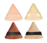 Gogogmee 4 pezzi Spugnette Triangolari Morbide e Lavabili Puff Viso in Cotone per Fondotinta Correttore Blush e Illuminante Sensazione Delicata e Adatta alla Pelle Sensibile
