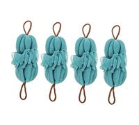 Gogogmee 4 Pz Asciugamano Da Bagno Doccia Fiori Luffa Da Bagno Esfoliante Spugna Di Luffa a Mano Pratici Strumenti Da Bagno Asciugamani Da Massaggio Lunghi Fiori Da Bagno Spugne Blue Pe