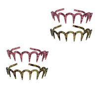 Gogogmee 4 Pz fascia per fermagli per bigodini fascia a pettine per denti fasce da donna portacapelli barrette forcine fermaglio per dentato cerchietti per in resina