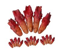 Gogogmee 4 Set Dita Finte Mozze Halloween in Plastica Resistente Decorazioni Realistiche per Case Infestate e Forniture Cosplay Strega Accessori Giochi Prank con Effetto Sangue per Feste