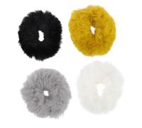 Gogogmee 4pezzi Anelli Capelli in Pelliccia Sintetica Fermacapelli Soffici e Facili Da Indossare Elastici Per Capelli Senza Tirare Per Tutti i Giorni e Ogni Look