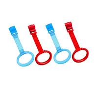 Gogogmee 4pezzi Anelli Lettino Pull Ring Per Ragazzo Ragazza Ragazza Blu e Rosso Anelli Resistenti Per Imparare Stare in Piedi Su Culla e Lettino Accessori Sicuri e Leggeri Per Aiuto Cammin