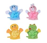 Gogogmee 4pezzi Guanto Doccia Per Pulizia Profonda Sicuro Per Ragazzo Ragazza Per Massaggio Alla Schiena e Confortevole