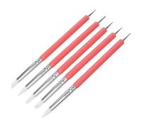 Gogogmee 5 pezzi Pennelli Nail Art Doppia Punta Silicone per Disegni Dettagliati e Dotting Strumenti Compatti per Unghie Gel Professionali e Domestico