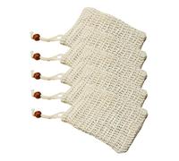 Gogogmee 5 Pezzi Sacchetti per Sapone in Sisal Corda Regolabile, Ecologici e Delicati sulla Pelle, per Doccia e Pulizia Viso