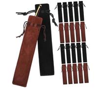 Gogogmee 50 pezzi Astucci Penna in Tessuto Morbido con Coulisse Custodie Singole Protettive per Penne Sacchetti Portapenne Morbidi per Scuola e Ufficio Nero