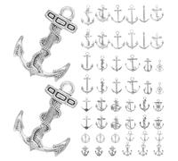 Gogogmee 50 Pezzi Ciondoli Pendenti Decorativi Ancora in Lega di Zinco Vintage per Gioielli Uomo e Fai da Te, Accessori Portachiavi Nautici per Feste e Decorazioni Artigianali