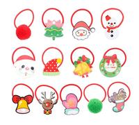 Gogogmee 50pezzi Elastici per Capelli Natalizi per Ragazze Colori Tradizionali Design Elastico Adatto Donne e Ragazze Materiale di Uso Durevole Duraturo