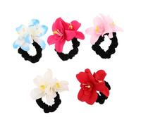 Gogogmee 5pezzi Fasce per Capelli Floreali Fiori Artificiali Elastici Colorati per Donne e Ragazze Accessori per Capelli Anti-danno per Festa di Nozze Spiaggia e Compleanno