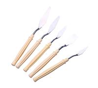 Gogogmee 5pezzi Spatole per Pittura Olio Strumenti per Miscelare i Colori in Acciaio Inossidabile e Plastica di Raschietto per Pigmenti Portatile Pratico per Uso Domestico
