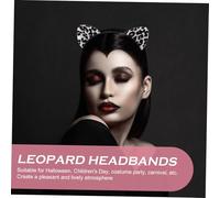 Gogogmee 6 pezzi Cerchietti Orecchie Gatto con Stampa e Fasce Flockate Luminosi per Halloween e Cosplay Accessorio Femminile Blu Oro Rosa