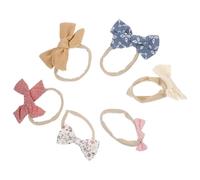 Gogogmee 6 pezzi Fasce Elastiche per Neonate con Fiocchi in Cotone Morbido Accessori per Capelli Bambine per Fasce per Neonata Cerimonia e Uso Quotidiano