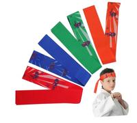 Gogogmee 6 Pezzi Fasce Ninja per Fascia Giapponese per Costume Karate e Feste di Compleanno Accessori Comfort Lungo Vari Colori Elementi Classici Ninja per Giochi di Ruolo