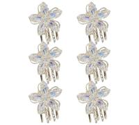 Gogogmee 6 Pezzi Fermagli per Capelli Piccoli Forma di Fiore con Strass Accessori da Sposa per Ragazze e Donne Mini Pinze Eleganti per Matrimonio Festa e Uso Quotidiano