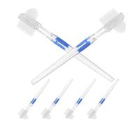 Gogogmee 6 Pezzi Spazzolino Dentiera Doppia Testa Setole Dure Pulizia Profonda Protesi e Retainer Viaggio Adulto Anziani Cura Delicata Gengive