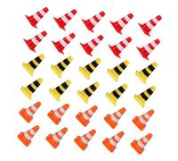 Gogogmee 60 Pezzi Mini Coni Stradali in Plastica Sicuri per Segnali di Traffico Giocattolo per Simulazione Stradale e Apprendimento Cooperativo Educativo con Coni di Colore Rosso Gialli e