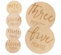 Gogogmee 6pezzi Dischi Mensili Bifacciali in Legno Cartelli Mensili per Ragazza Segnalibri Riutilizzabili per Monitorare Crescita Ragazza Forma Rotonda Comoda da Usare