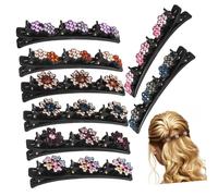 Gogogmee 8 Pezzi Fermagli per Intrecciati con Cristalli Eleganti e Leggeri Accessori Vintage per Donne Adatti Tutti i Tipi e Stili di