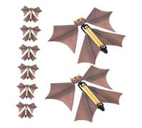 Gogogmee 8 Pezzi Pipistrelli Volanti Halloween Accessori Magici per Spettacoli Teatrali Realistici Marrone per Decorazioni e Giochi Prank