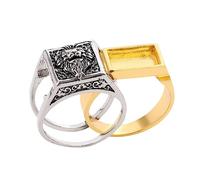 Gogogmee Anello Uomo Leone con Scomparto Segreto Vintage Retro Chic per Cinerary e Oggetti Miniature Design Lion Head Regalo per Papà e Nonno