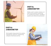 Gogogmee Anemometro Digitale Portatile con Display a Schermo Igrotermografo Mini Mano Misuratore di Velocità del Vento e Portata d'Aria Design Antiscivolo Rosso senza Batteria per Uso