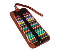 Gogogmee Astuccio per Cera in Tela Nera, Arrotolabile, 36 Scomparti, per Studenti d'Arte, Pratico da Portare, per Cerimonie e Compleanni