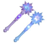 Gogogmee Bacchette Magiche a Forma di Fiocco di Neve 2 Pezzi, Bastoni Fatati Luminosi, Giocattoli per Feste di Compleanno e Spettacoli Teatrali, Sicuri e Delicati al Tatto,