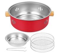 Gogogmee Barbecue Portatile a Carbone in Ferro Griglia Sollevabile Fornello Compatto per Esterni Picnic e Campeggio Set Completo 3 Griglie Rimovibili per Barbecue in Cortile e Riunioni