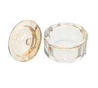 Gogogmee Bicchiere in Cristallo per Nail Art con Coperchio Vasetto Dappen in Vetro Resistente Design Unico per Smalti e Pulizia Pennelli Strumento Essenziale per Centri Estetici e Uso