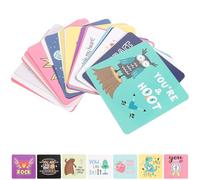 Gogogmee Biglietti Motivazionali per Pranzo Set da 60 Carte Mini Formato per Cestino Pranzo Biglietti Giochi e Note Positive Cartoni Animati