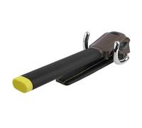 Gogogmee Bloccasterzo Auto Pieghevole in Lega di Alluminio Nero con Antifurto Cuscinetto Protettivo Avvolgibile e Regolabile Allarme Suoneria Integrato Adatto Volante Spesso