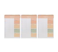 Gogogmee Blocco note con lista delle cose da fare a 3 libri: quaderno con lista delle cose da fare in formato A5 con 52 fogli, 8,7" x5,5, agenda giornaliera non datata per attività