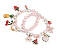 Gogogmee Braccialetti per Bambine Imitazione Perle 2 Pezzi, Plastica e Resina, Decorazione Adorabile per Eventi Allegri e Concerti